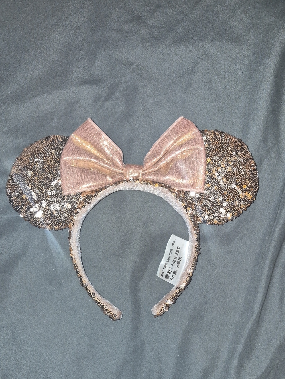 Disney Rose Gold Sequin Minnie Ears Headband Accessory